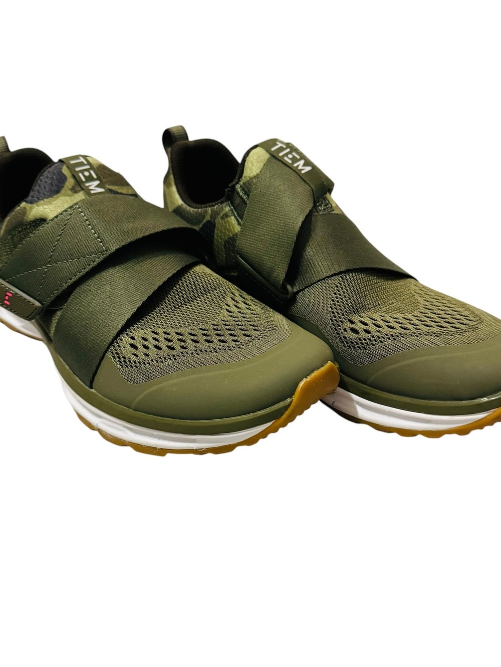 Women's Olive Green SlipStream Spinning Sneakers with Wide Strap
